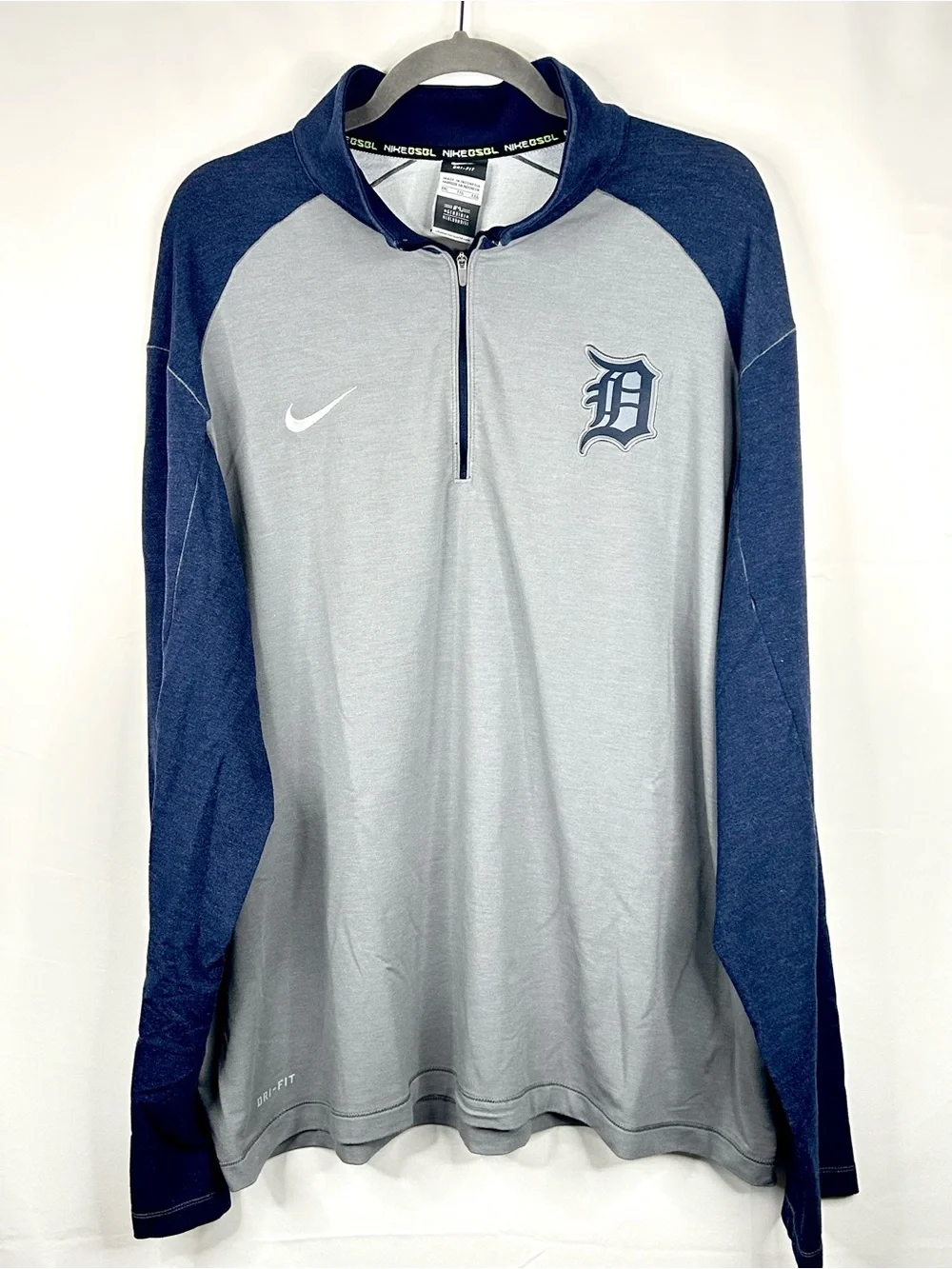 Nike Baseball Detroit Tigers 1/4 Zip Jacket Mens Size XXL Pullover Sweatshirt